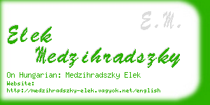 elek medzihradszky business card